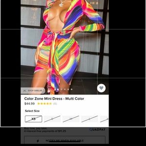 Multicolored long sleeve sexy dress